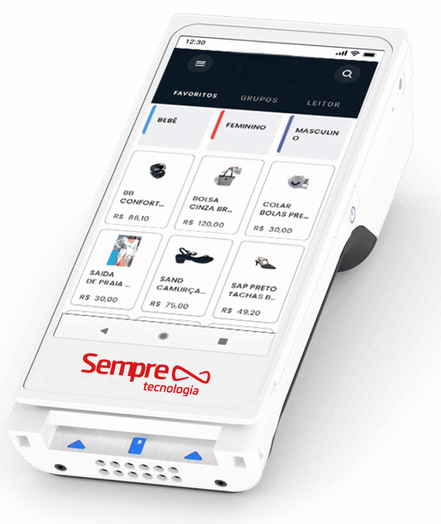 Maquininha SmartPOS com sistema de gestão integrado
