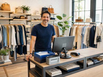 PDV Sempre Varejo em uso em loja de roupas